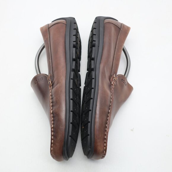 Ecco Classic Moc 2 Driving Loafers Men's Size EU 45 Brown Leather Slip On Shoes - Picture 6 of 10